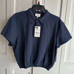 NWT Tuckernuck Short Sleeve Polo Shirt with elasticated waist Size SMALL